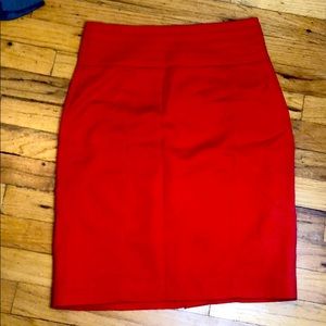H and M Red Pencil Skirt
